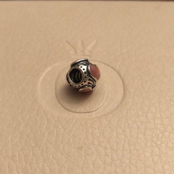 **RETIRED** Auth. Pandora Pink Enamel Heart Charm - Picture 2 of 2